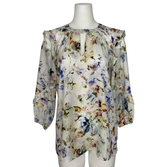 Anthropologie Dolan Araminta Ruffled Top M Floral - Picture 2 of 13